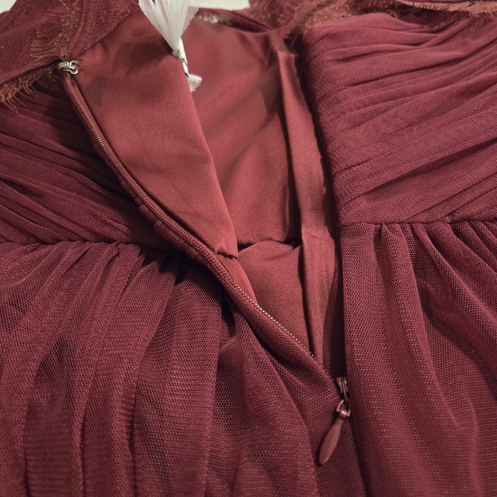 BHLDN Hitherto Fleur Dress In Black Cherry, Size 8 - Picture 9 of 10
